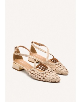 Γυναικεία δερμάτινα πλεκτά πέδιλα με χαμηλό τακούνι - Gioseppo Brillion Off White 75560 Γυναικεία δερμάτινα πλεκτά πέδιλα με χαμηλό τακούνι - Gioseppo Brillion Off White 75560