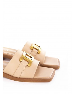 Mπεζ δερμάτινα σανδάλια Favela - 0116001048 Mπεζ δερμάτινα σανδάλια Favela - 0116001048