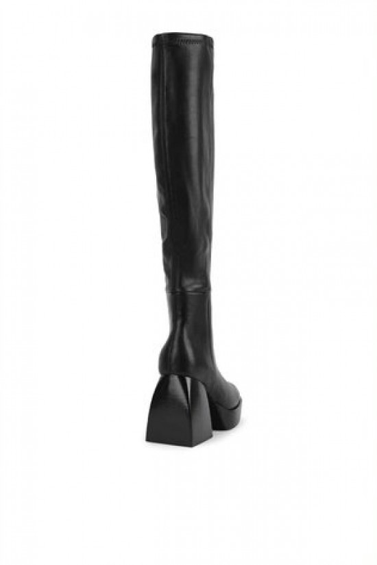 Mαύρες Γυναικείες Μπότες με Εκκεντρικό Τακούνι  -010100335200137