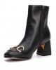Black Women's Leather Ankle Boots with Metal Favela -011600094600137 Black Women's Leather Ankle Boots with Metal Favela -011600094600137