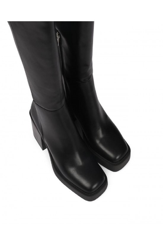 Goeblange women's straight black knee-high boots - gioseppo 67494 Goeblange women's straight black knee-high boots - gioseppo 67494
