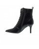 Black Women's Leather Boots - 7/71407
