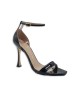 Black Women's varnished  sandals Mourtzi - 10/1008E05
