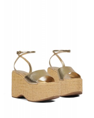 Γυναικεία μεταλλική χρυσή πλατφόρμα - Schutz S2249200010004