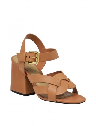 Γυναικεία καφέ δερμάτινα πέδιλα - Schutz S2056201710007