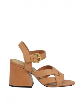 Γυναικεία καφέ δερμάτινα πέδιλα - Schutz S2056201710007