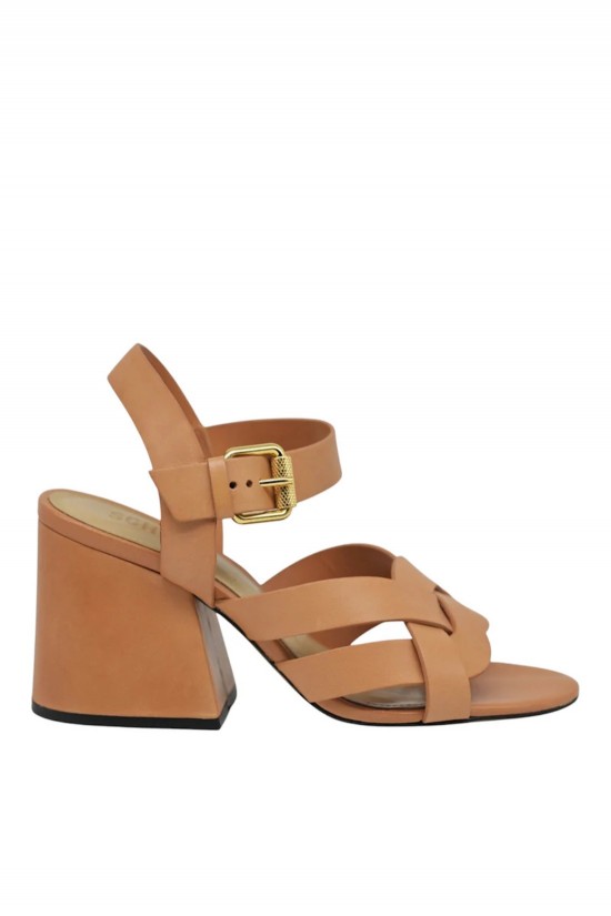 Γυναικεία καφέ δερμάτινα πέδιλα - Schutz S2056201710007