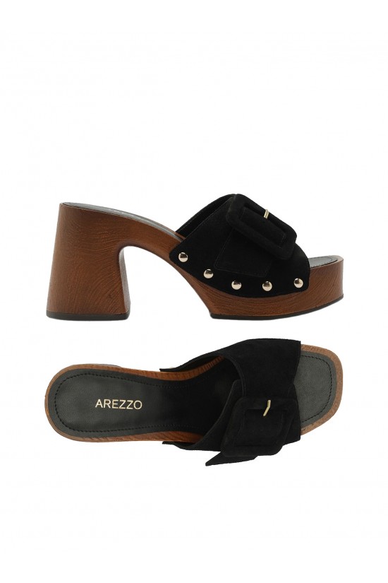 Γυναικεία μαύρα σουέτ τσόκαρα - Arezzo A1389600060002