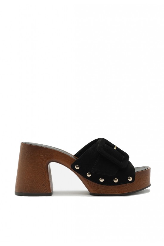 Γυναικεία μαύρα σουέτ τσόκαρα - Arezzo A1389600060002