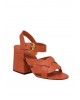 Γυναικεία πορτοκαλί δερμάτινα πέδιλα - Schutz S2056201710003