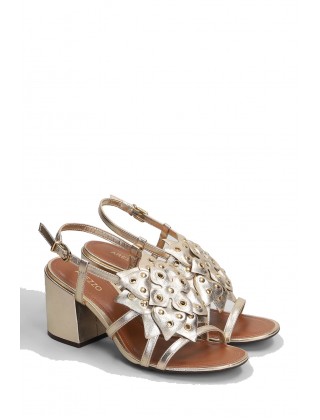 Γυναικεία χρυσά δερμάτινα πέδιλα - Arezzo Gold A12463007003U