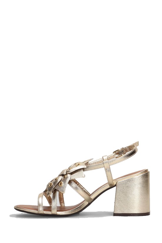 Γυναικεία χρυσά δερμάτινα πέδιλα - Arezzo Gold A12463007003U