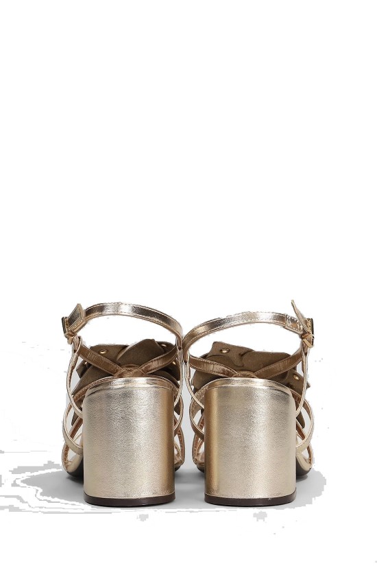 Γυναικεία χρυσά δερμάτινα πέδιλα - Arezzo Gold A12463007003U