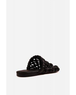 Γυναικεία μαύρα δερμάτινα mules - Bronx Ann-aya 85093