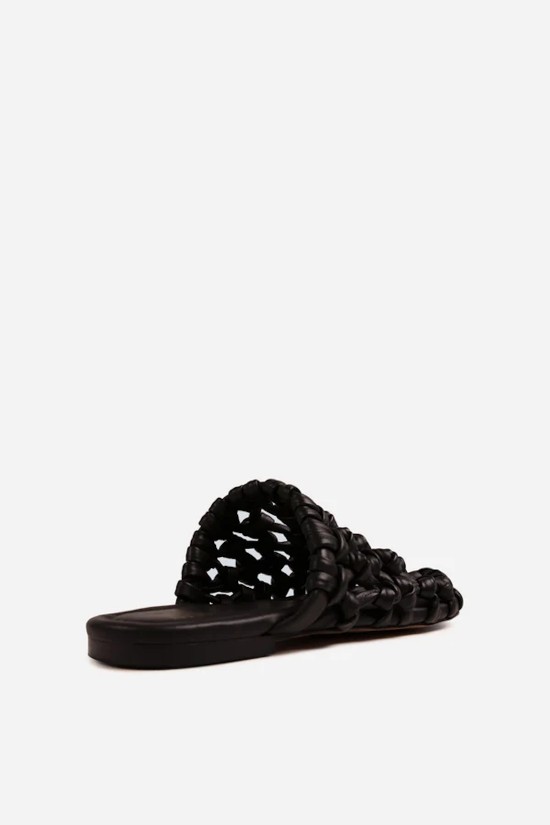 Γυναικεία μαύρα δερμάτινα mules - Bronx Ann-aya 85093