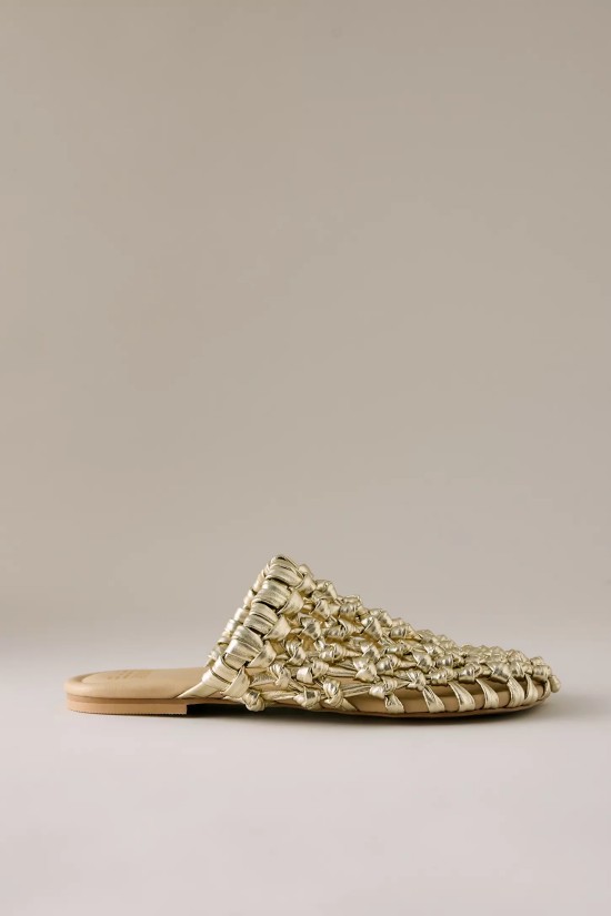 Γυναικεία χρυσά δερμάτινα mules - Bronx Ann-aya 85093