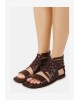Γυναικεία φλατ δερμάτινα καφέ σανδάλια - Bronx Kenn-y 85095