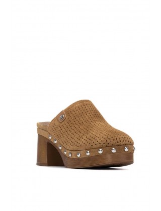 Γυναικεία δερμάτινα camel clogs - Carmela 163283