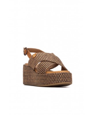 Γυναικεία camel πλεκτή πλατφόρμα - Carmela 163234