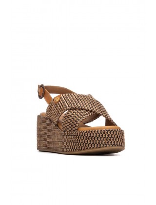 Γυναικεία camel πλεκτή πλατφόρμα - Carmela 163234
