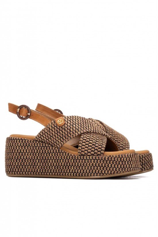 Γυναικεία camel πλεκτή πλατφόρμα - Carmela 163234