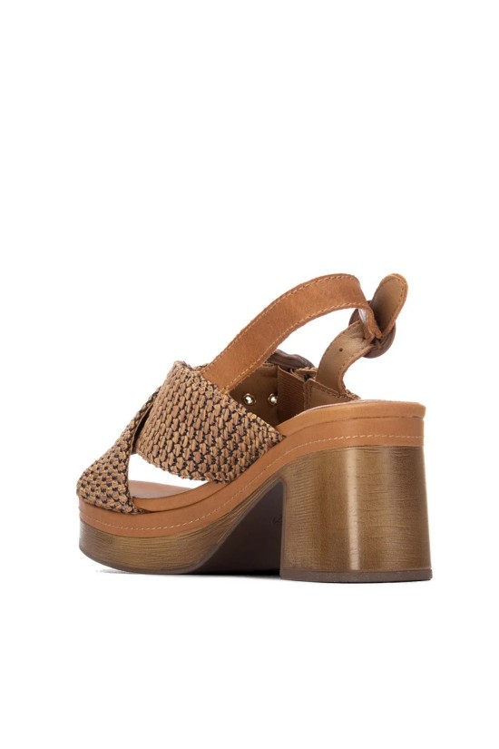 Γυναικείο καφέ πλεκτό πέδιλο - Carmela 163457