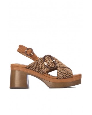 Γυναικείο καφέ πλεκτό πέδιλο - Carmela 163157
