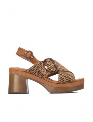 Γυναικείο καφέ πλεκτό πέδιλο - Carmela 163457