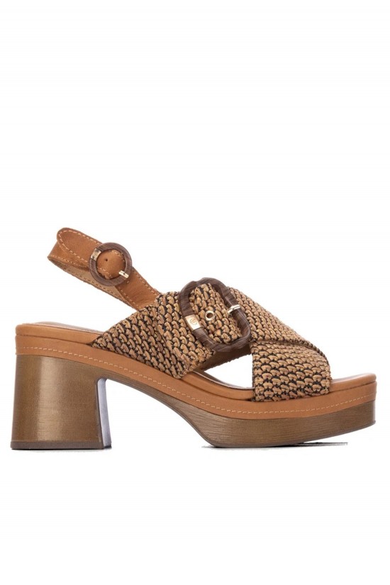 Γυναικείο καφέ πλεκτό πέδιλο - Carmela 163457