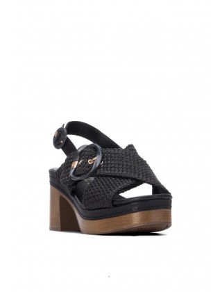 Γυναικείο μαύρο πλεκτό πέδιλο - Carmela 163157