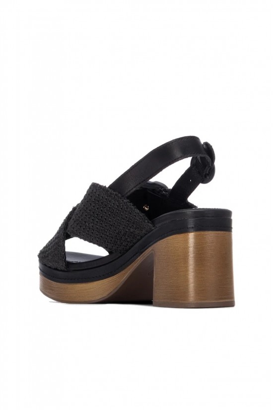 Γυναικείο μαύρο πλεκτό πέδιλο - Carmela 163157