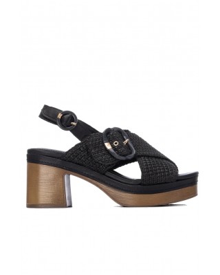 Γυναικείο μαύρο πλεκτό πέδιλο - Carmela 163157