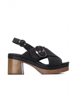 Γυναικείο μαύρο πλεκτό πέδιλο - Carmela 163157