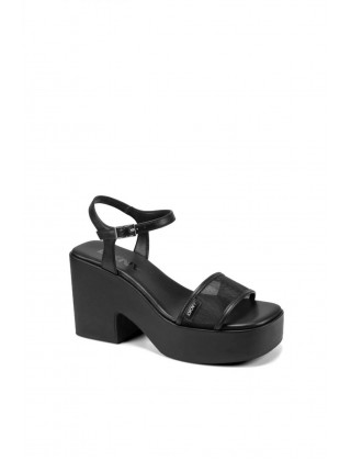 Γυναικεία μαύρα πέδιλα με χοντρό τακούνι - DKNY Mavelle K2699442