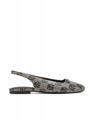 Γυναικεία μαύρη εξώφτερνη μπαλαρίνα με logo- DKNY Darrow K1633495