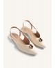Γυναικεία εκρού δερμάτινη μπαλαρίνα slingback - Gioseppo Muhuro 79000