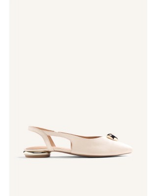 Γυναικεία εκρού δερμάτινη μπαλαρίνα slingback - Gioseppo Muhuro 79000