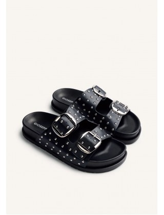 Γυναικεία μαύρη παντόφλα με τρουκς - Gioseppo Shoreham 78376