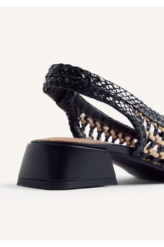 Γυναικεία πλεκτά δερμάτινα μαύρα slingback - Gioseppo Hounslow 79251 Γυναικεία πλεκτά δερμάτινα μαύρα slingback - Gioseppo Hounslow 79251