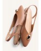 Γυναικεία καφέ δερμάτινη μπαλαρίνα slingback - Gioseppo Muhuro 79000