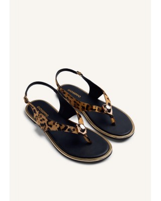 Γυναικεία δερμάτινα σανδάλια animal print - Gioseppo mumias 78192