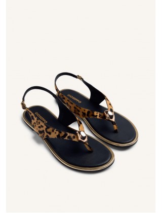Γυναικεία δερμάτινα σανδάλια animal print - Gioseppo mumias 78192