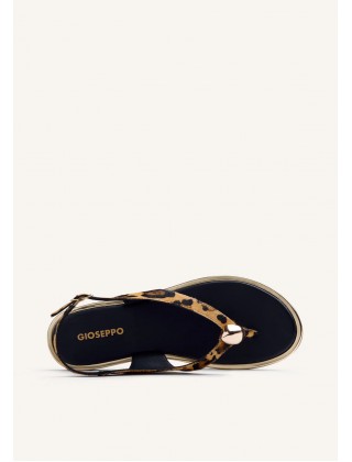Γυναικεία δερμάτινα σανδάλια animal print - Gioseppo mumias 78192