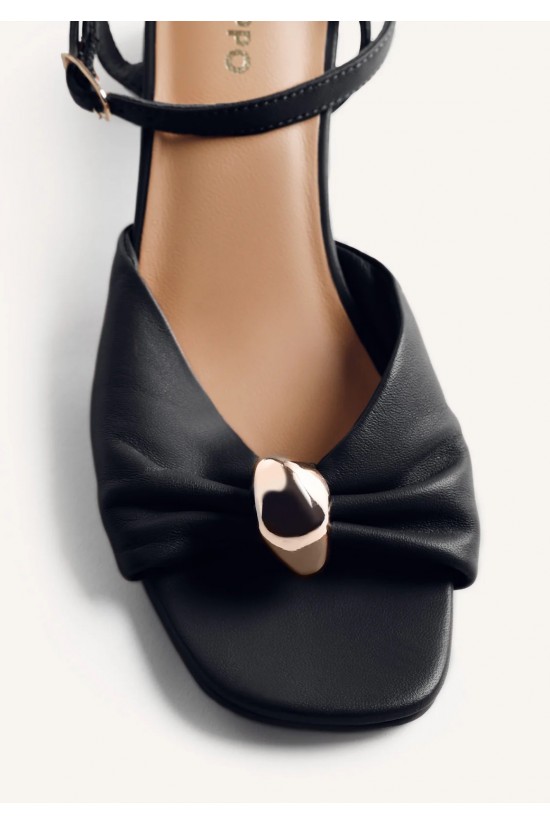 Γυναικείο μαύρο δερμάτινο πέδιλο - Gioseppo Kabarnet 79253