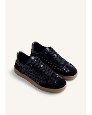 Γυναικείο μαύρο δερμάτινο sneakers - Gioseppo ijebu 78649