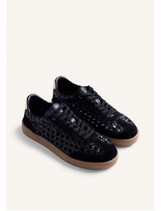 Γυναικείο μαύρο δερμάτινο sneakers - Gioseppo ijebu 78649