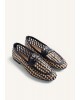 Γυναικεία δερμάτινα μαύρα πλεκτά loafers - Gioseppo Wabasha 79108