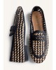 Γυναικεία δερμάτινα μαύρα πλεκτά loafers - Gioseppo Wabasha 79108