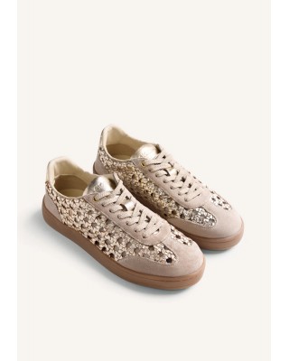 Γυναικείο χρυσό δερμάτινο sneakers - Gioseppo ijebu 78649