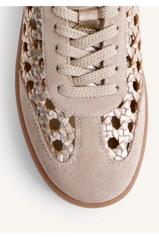 Γυναικείο χρυσό δερμάτινο sneakers - Gioseppo ijebu 78649